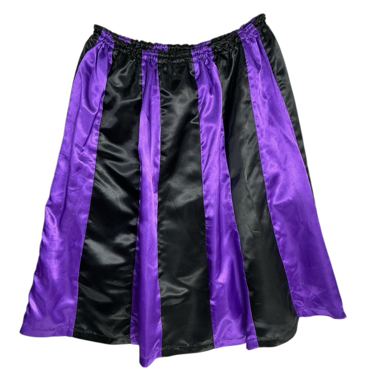 Clowncore Satin Skirt Purple Black Circus Harlequin Costume Elastic Waist L