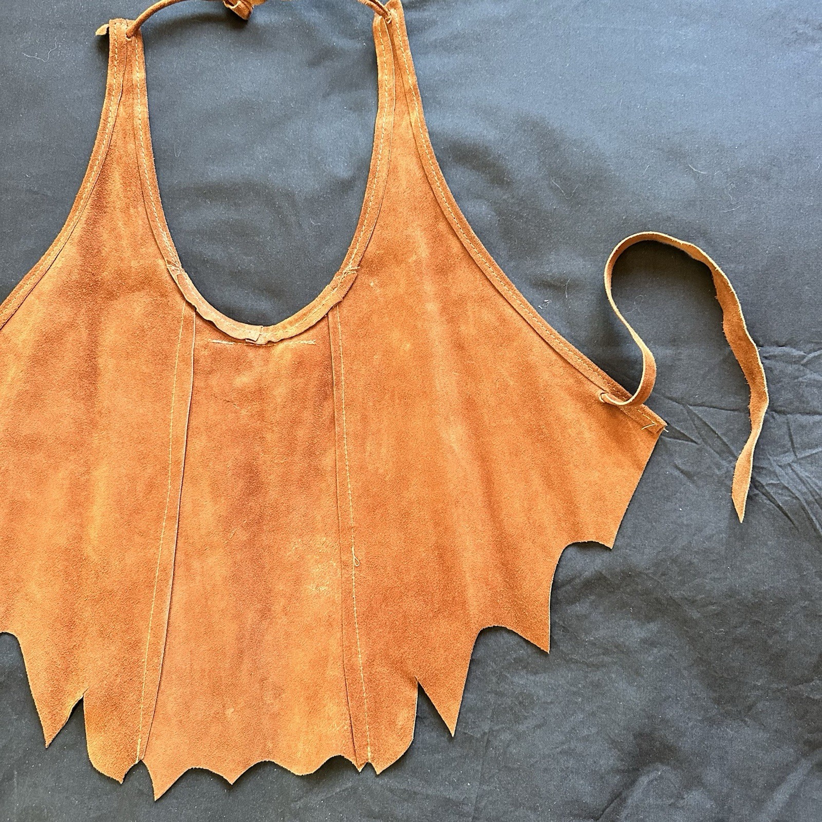 Vintage 70’s NWOT Deadstock Rust Brown Suede Halter Top. Small. Boho. Festival.