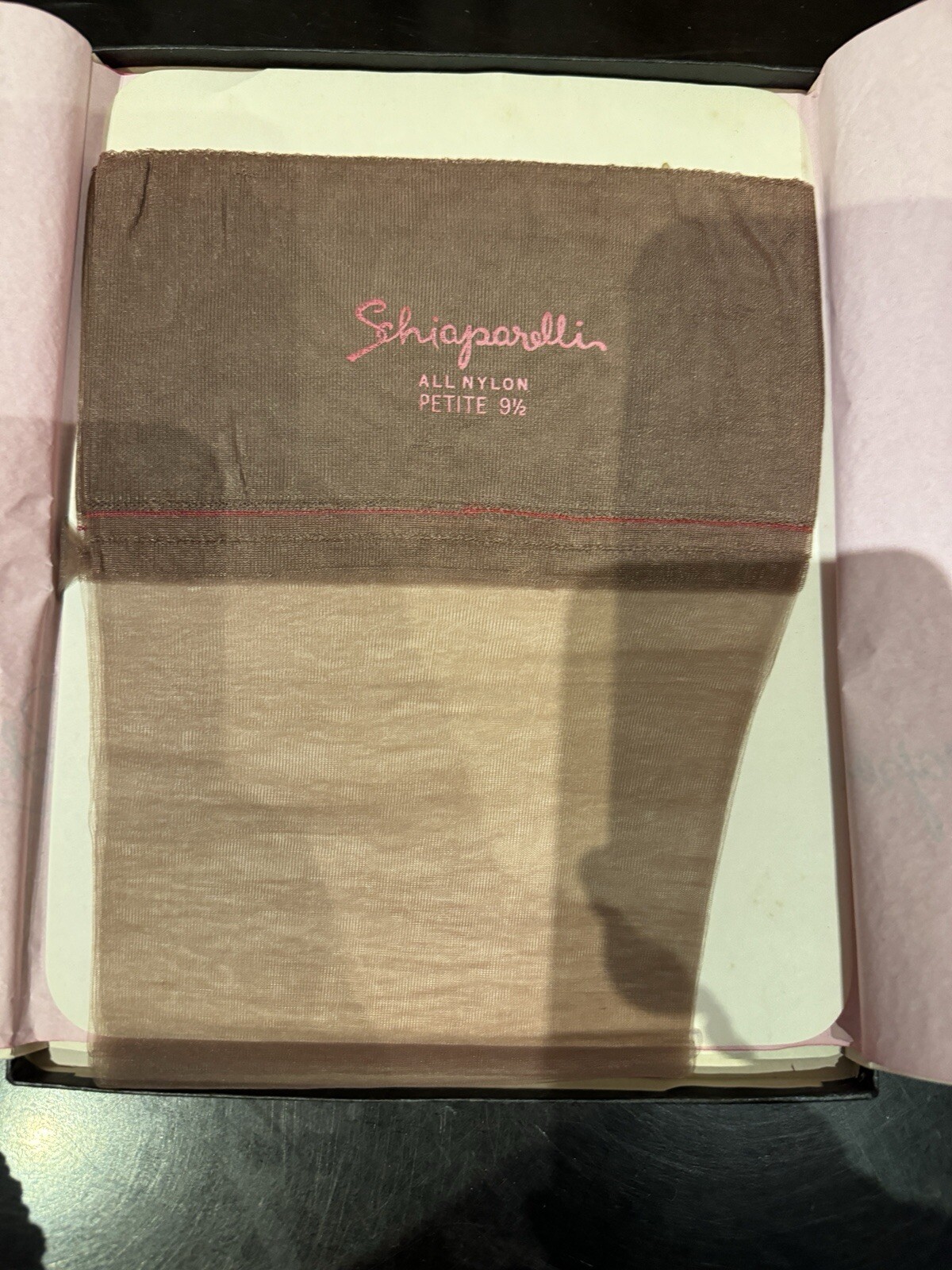 Schiaparelli Naturelles Thigh High Stockings “Chinchilla” 9.5 P Original Box