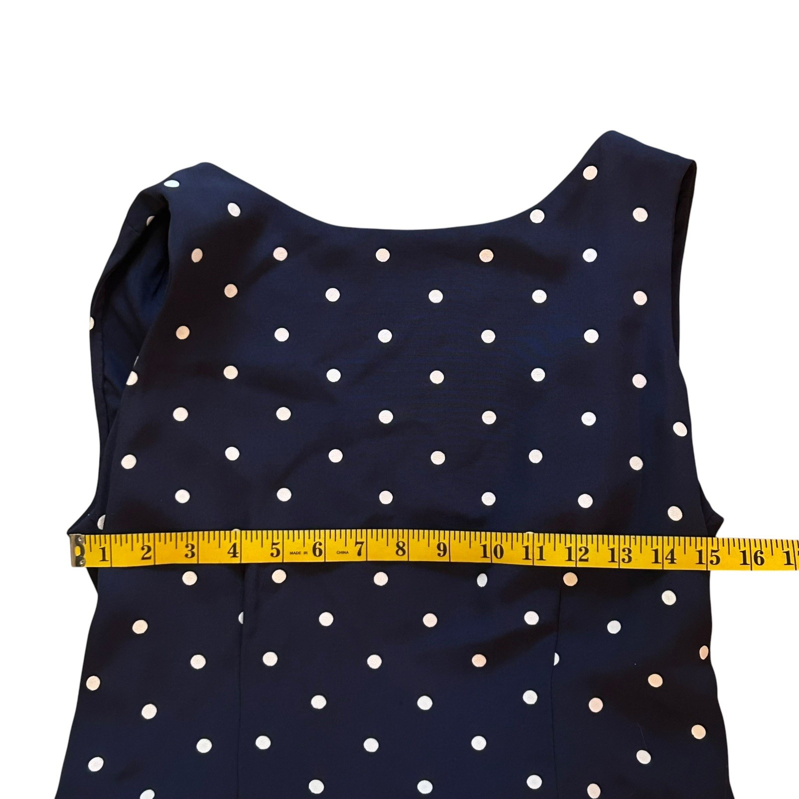 Vintage 1980s 1990s Polka Dot Dress Navy Blue Bow Lace Trussel Size XS or S