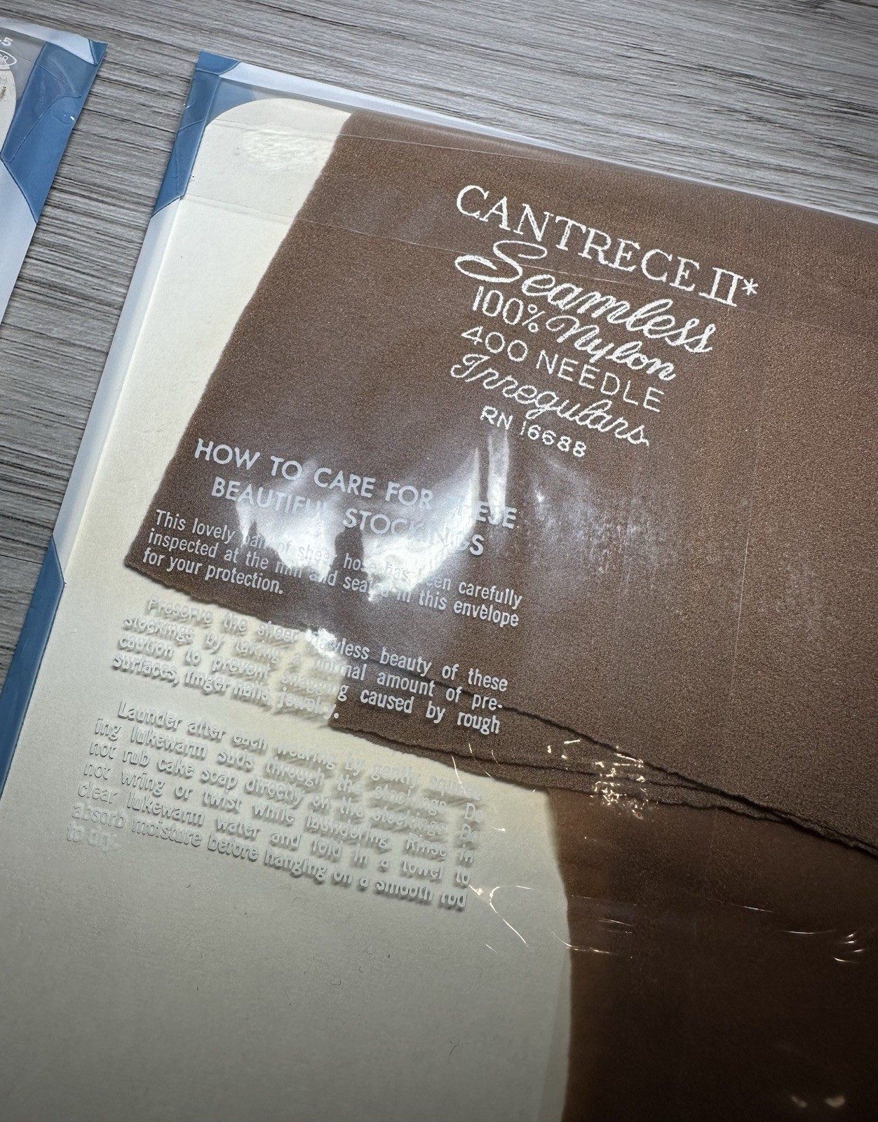 Vtg 60s 70s CANTRECE II Seamless Nylon Stockings Exquisite Hosiery Dusk Brown 10