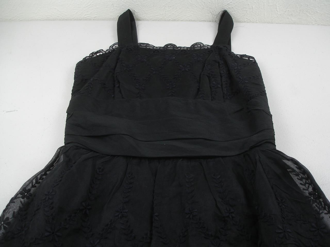 Women’s XS Vtg 1950’s Sa’Bett of California Little Black Dress Lace Party Formal