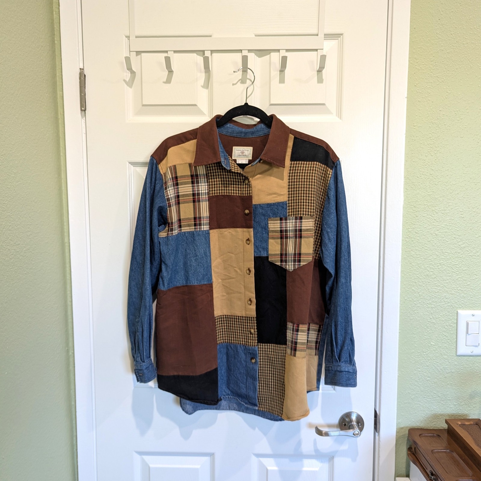 Vintage Susan Bristol Patchwork Denim Shirt size M