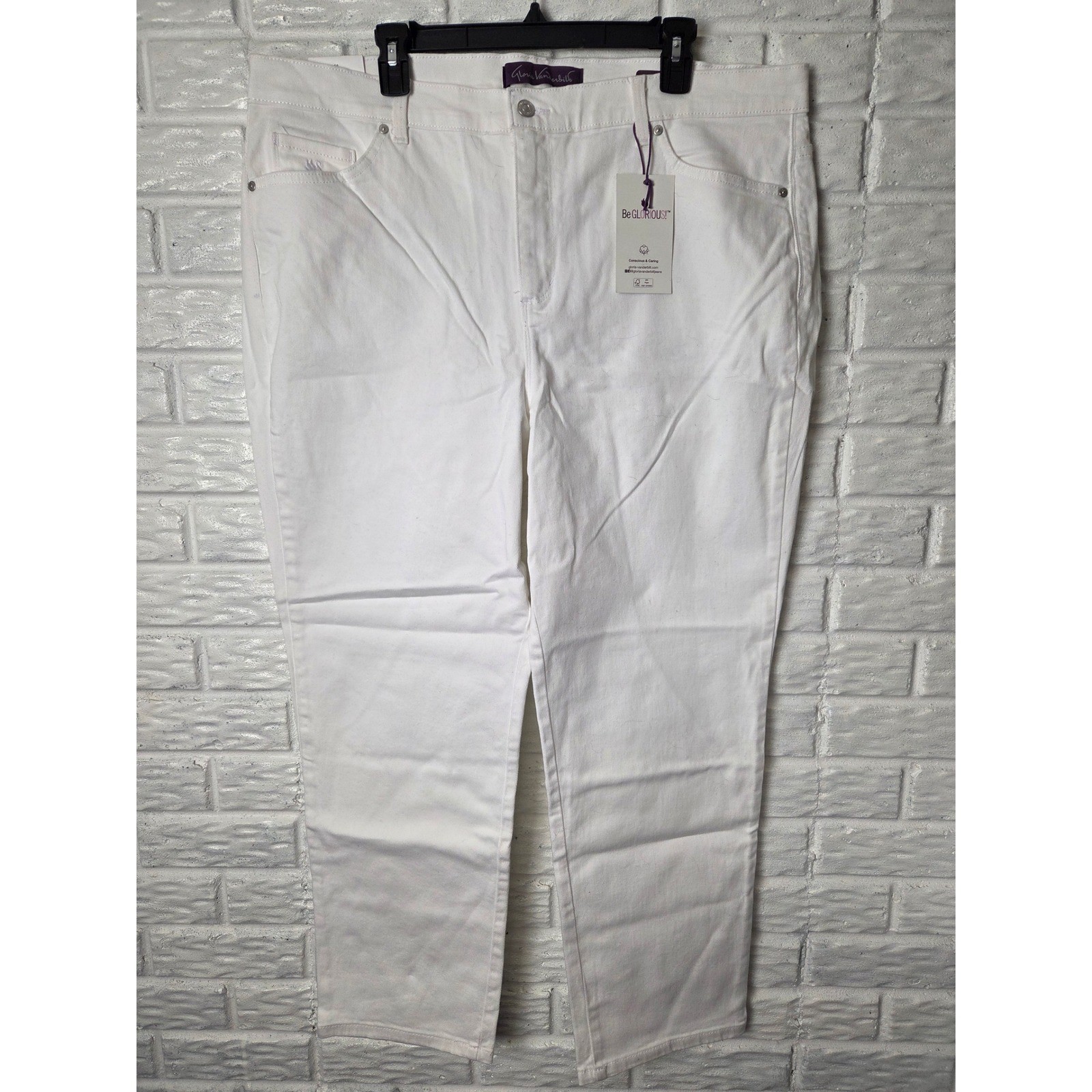 Gloria Vanderbilt White Denim Women’s size 20W Average Jeans Stretch Amanda NWT