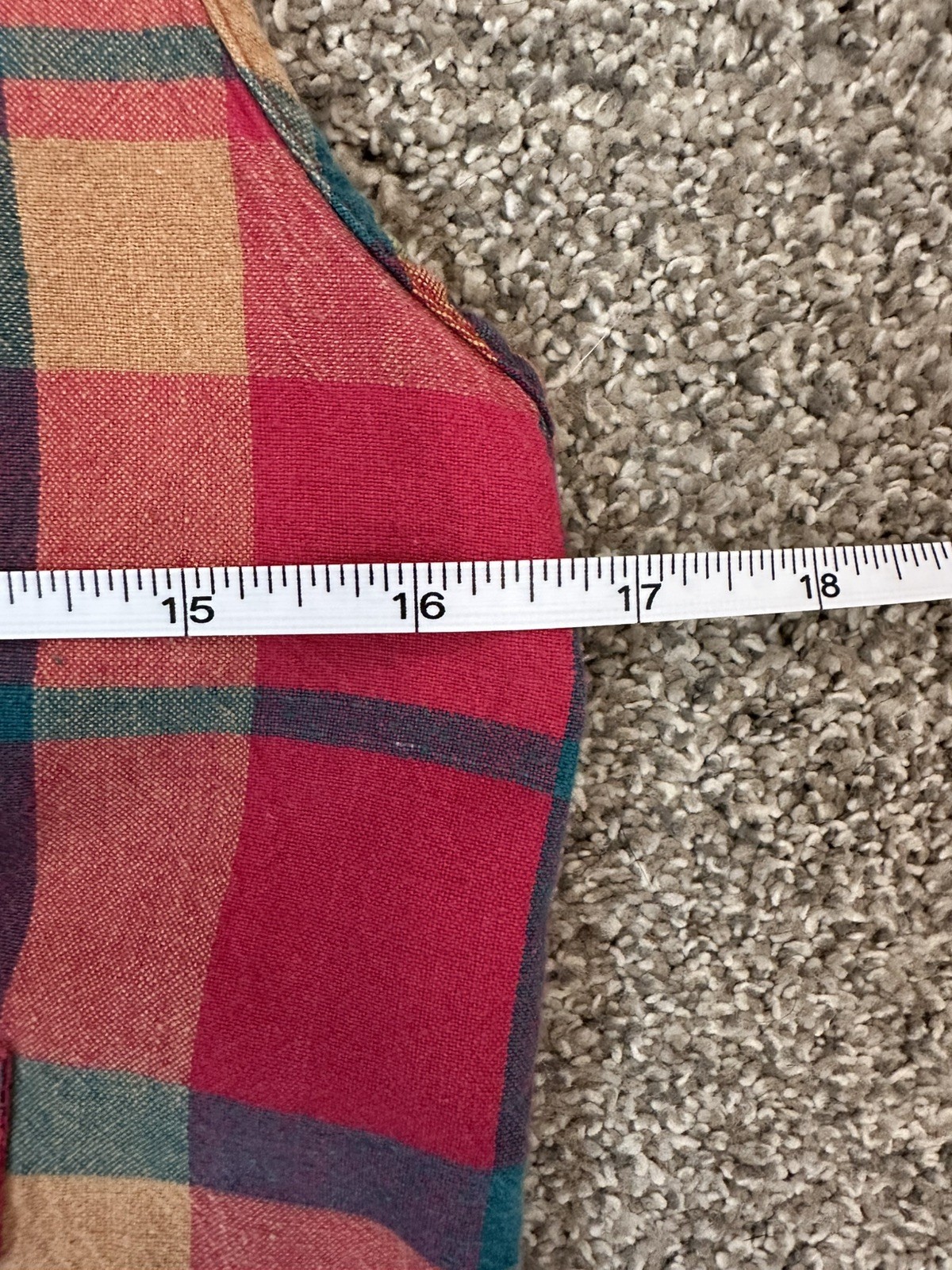Vintage 80s Midi Dress Plaid Cotton Womens S Drop Waist Button Back Cottagecore