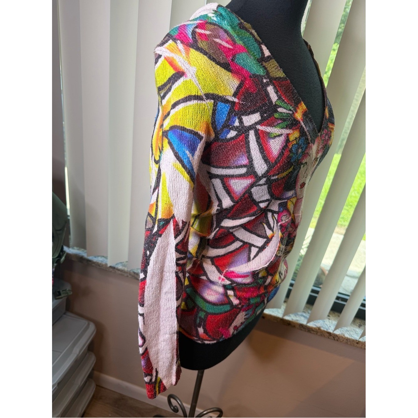 Y2K Vintage Ed Hardy knitted hooded sweater geisha art print Size Large