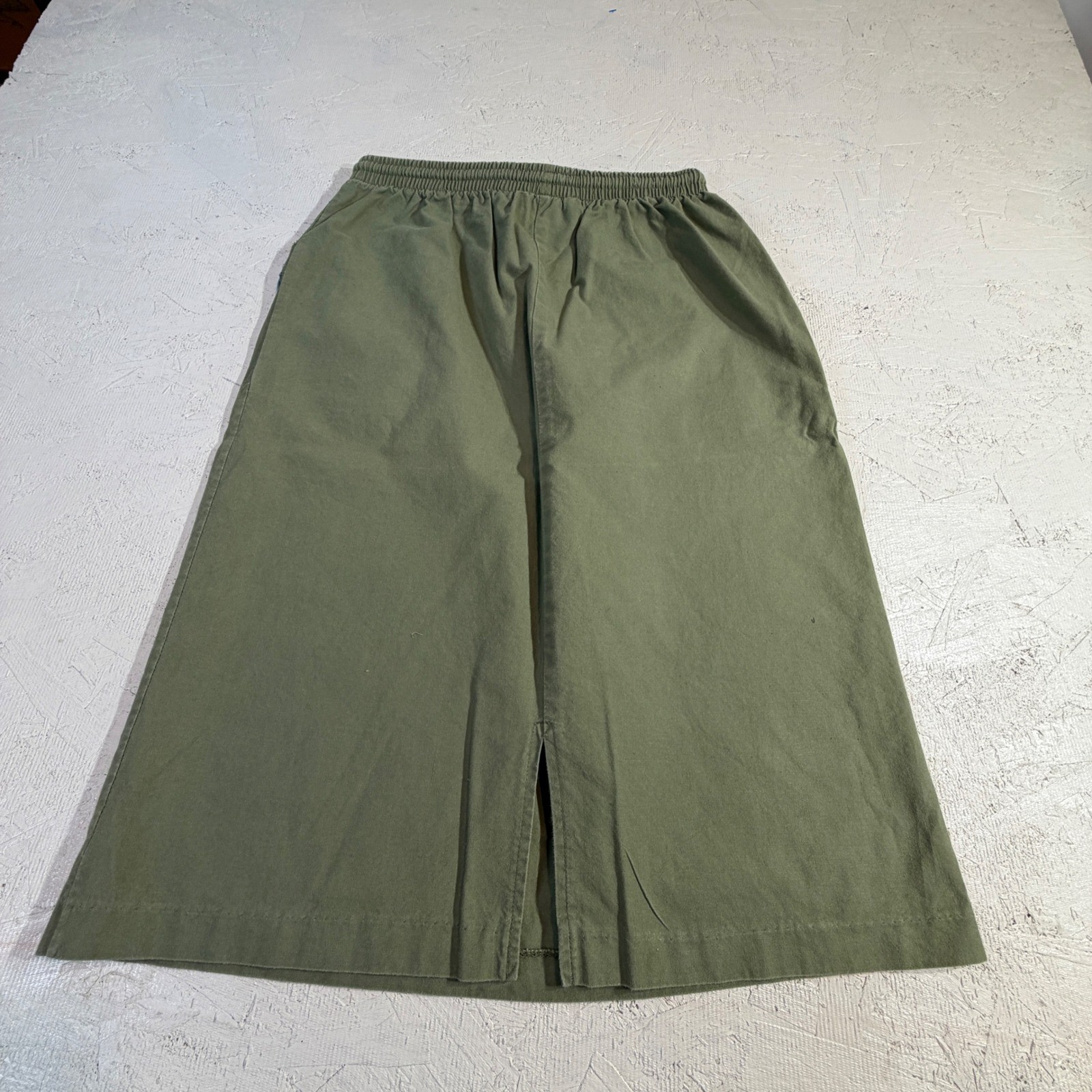 Wellington Court Cotton Skirt – OS Green Denim Patch Upcycled