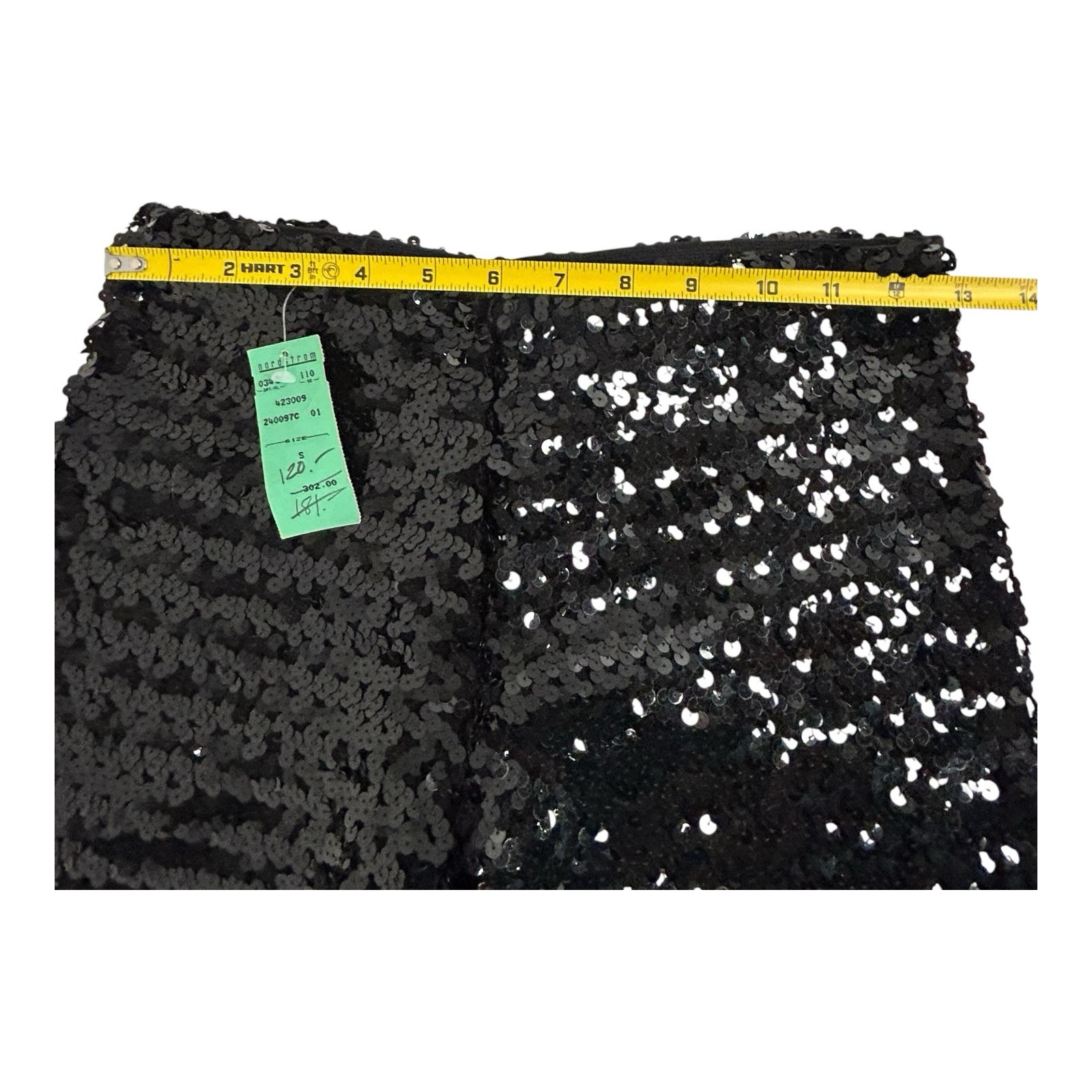 Vtg DNKY Black Sequined Pants Stretch Size S Pull-On Party NYE Made In USA NWT