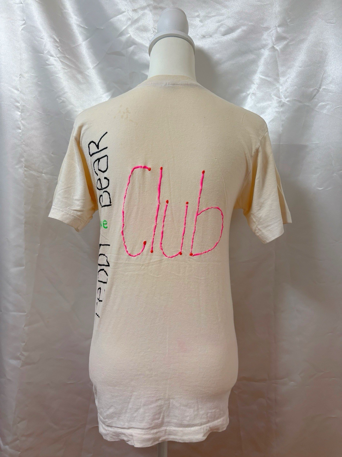 Vintage 1980s Teddy Bear Handpainted T shirt Made in USA SizeS Kawaii Cute