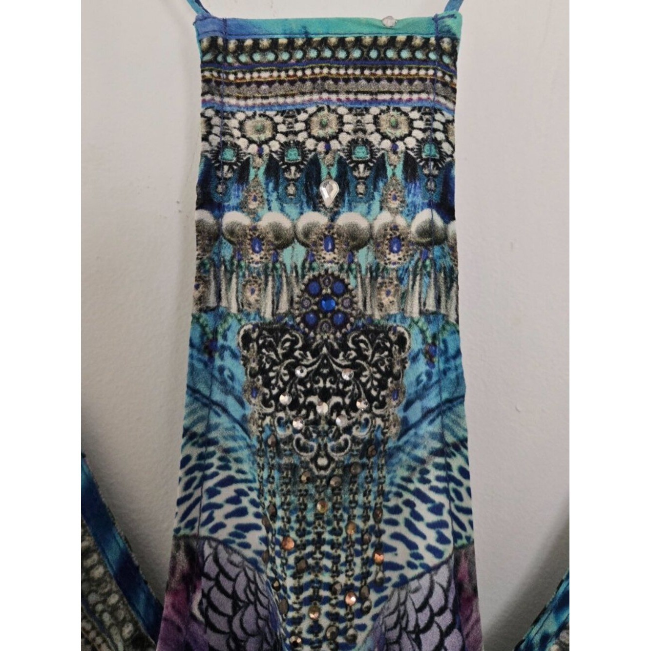 Camilla Moon Dance Feather T Back Shoestring Top Size XS