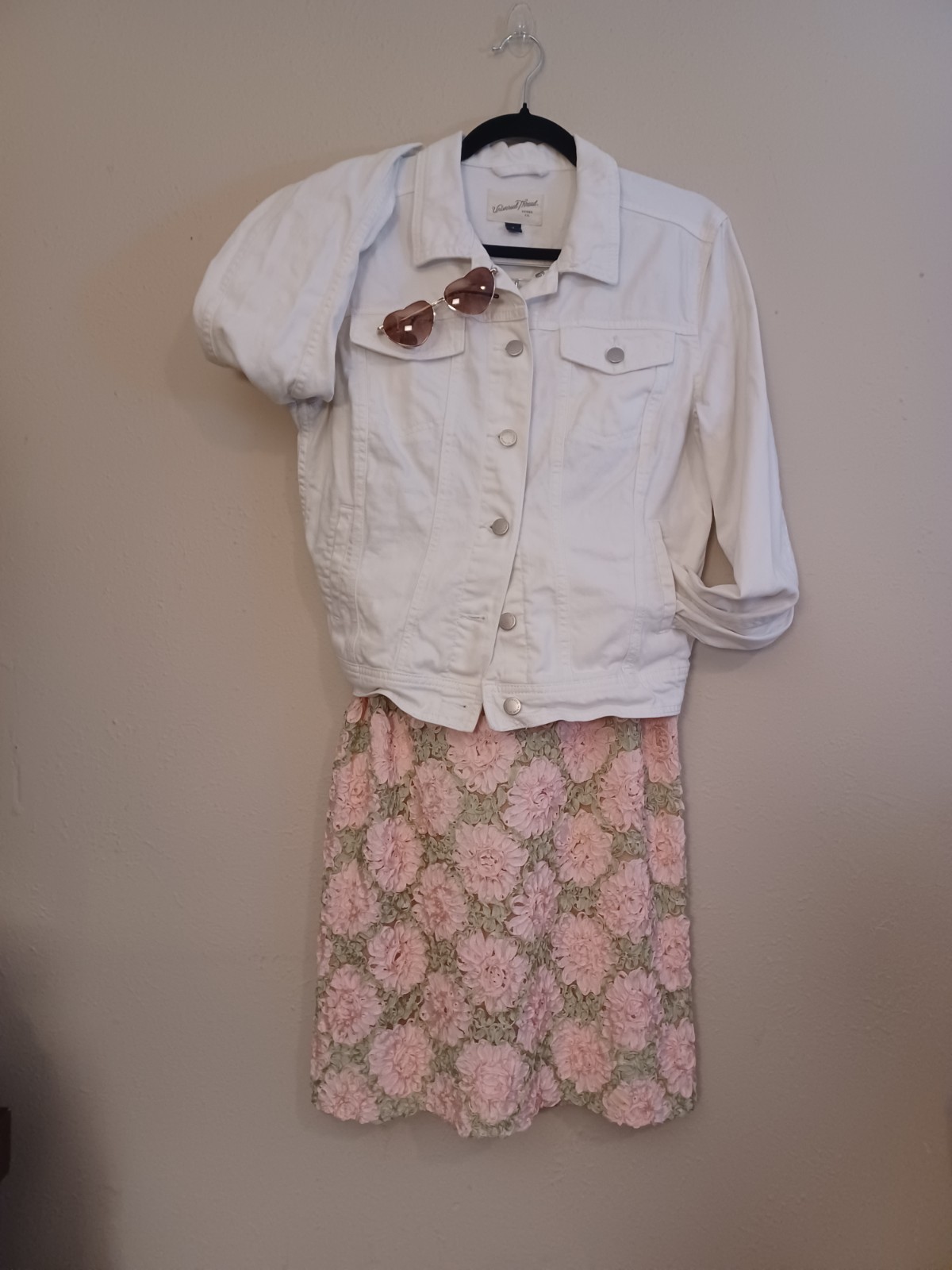 SALE! ​RARE Vintage 50s Frances Henaghan Matching Floral 3D Ribbon Skirt/Top Set