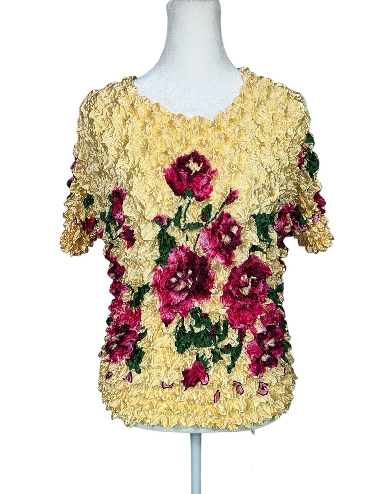 WHIMSICAL FAIRY POPCORN BLOUSE CRINKLE SHIRT MAGIC BUBBLE VTG Y2K RENAISSANCE