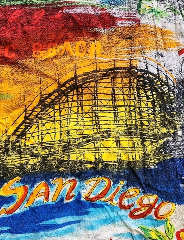 Jams World Vintage Balboa Print Dress So Cal San Diego Beach SzM