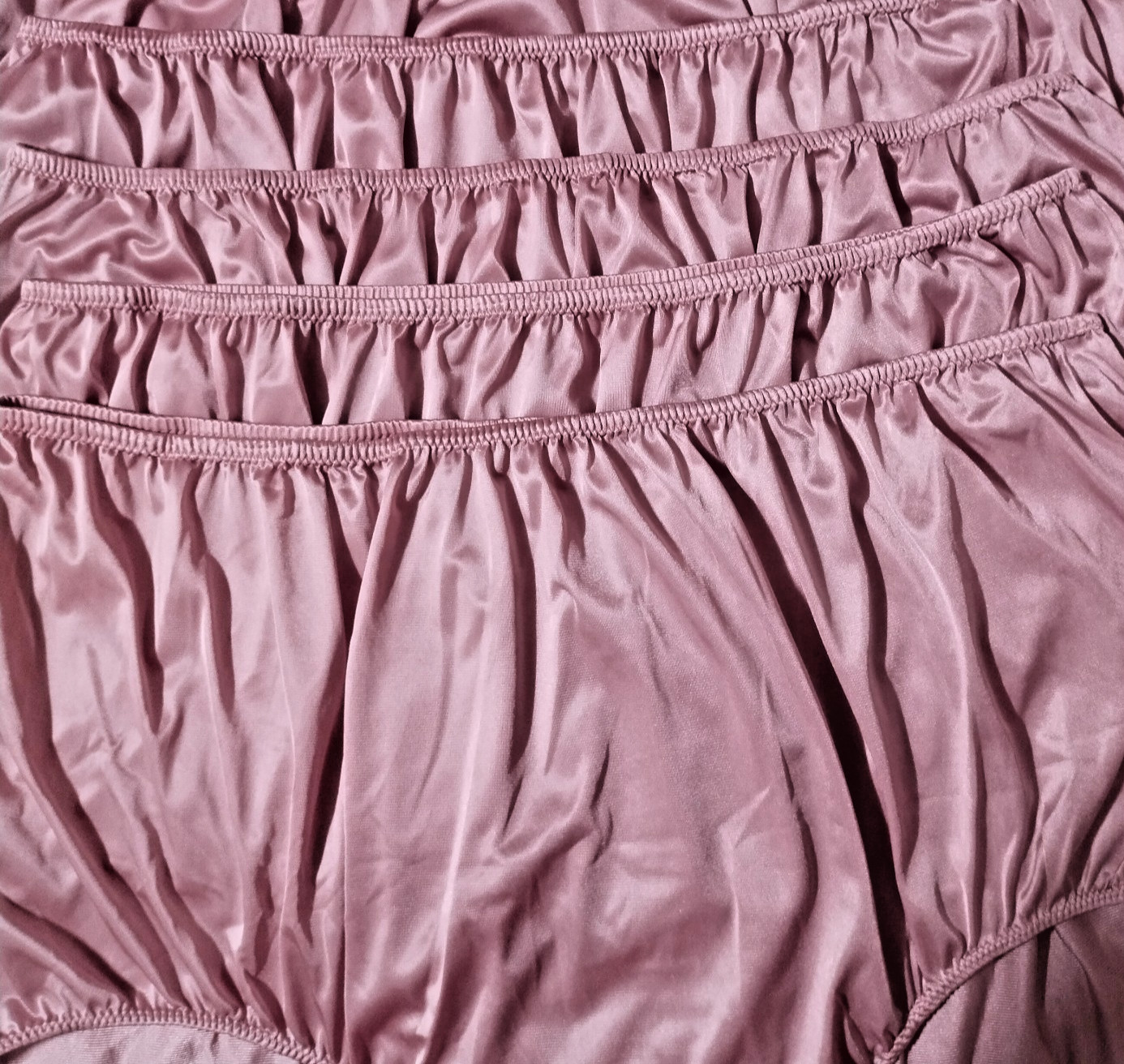 6 Nylon Panties/ High Waisted/ Double Nylon Layer Crotch/ DARK PINK/ 2XL/ 3L