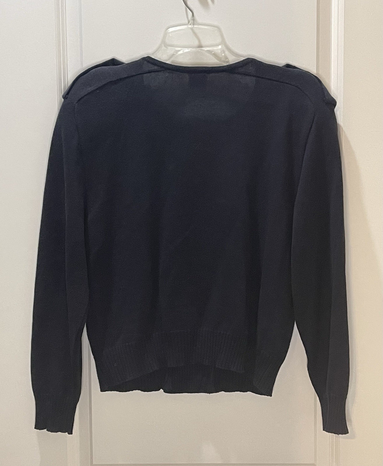 Vintage 80s Mondi Navy Military Style Double-Breasted Button Sweater W. Germany