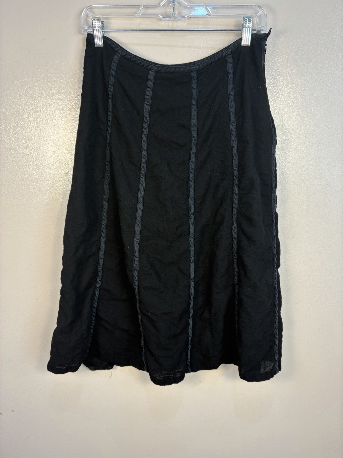VTG Ralph Ralph Lauren Bergdorf Goodman Lightweight Wool Panel Midi Skirt 12