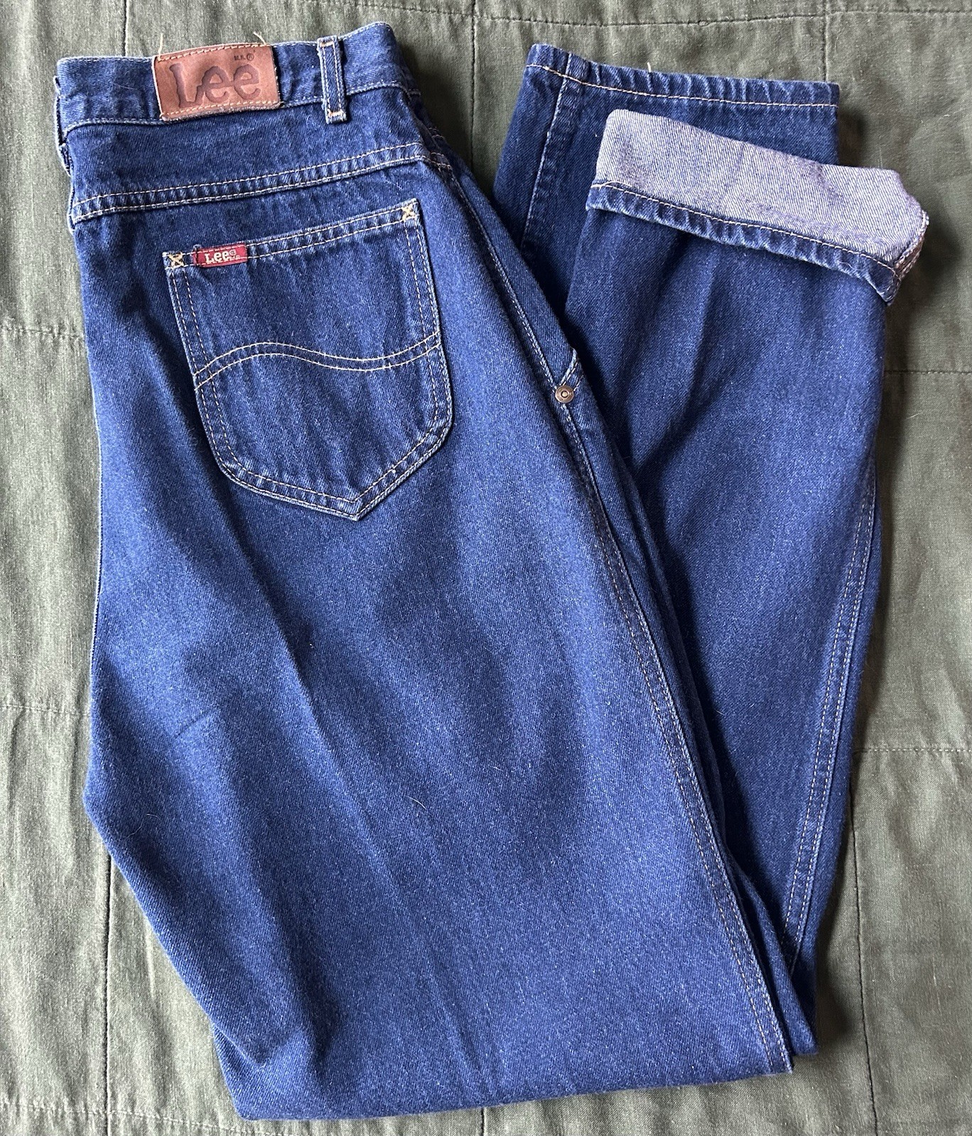 Vintage 1980’s Women’s Jeans Lee Riders Yoke TALL Union Made In USA 30×31 Sz 16