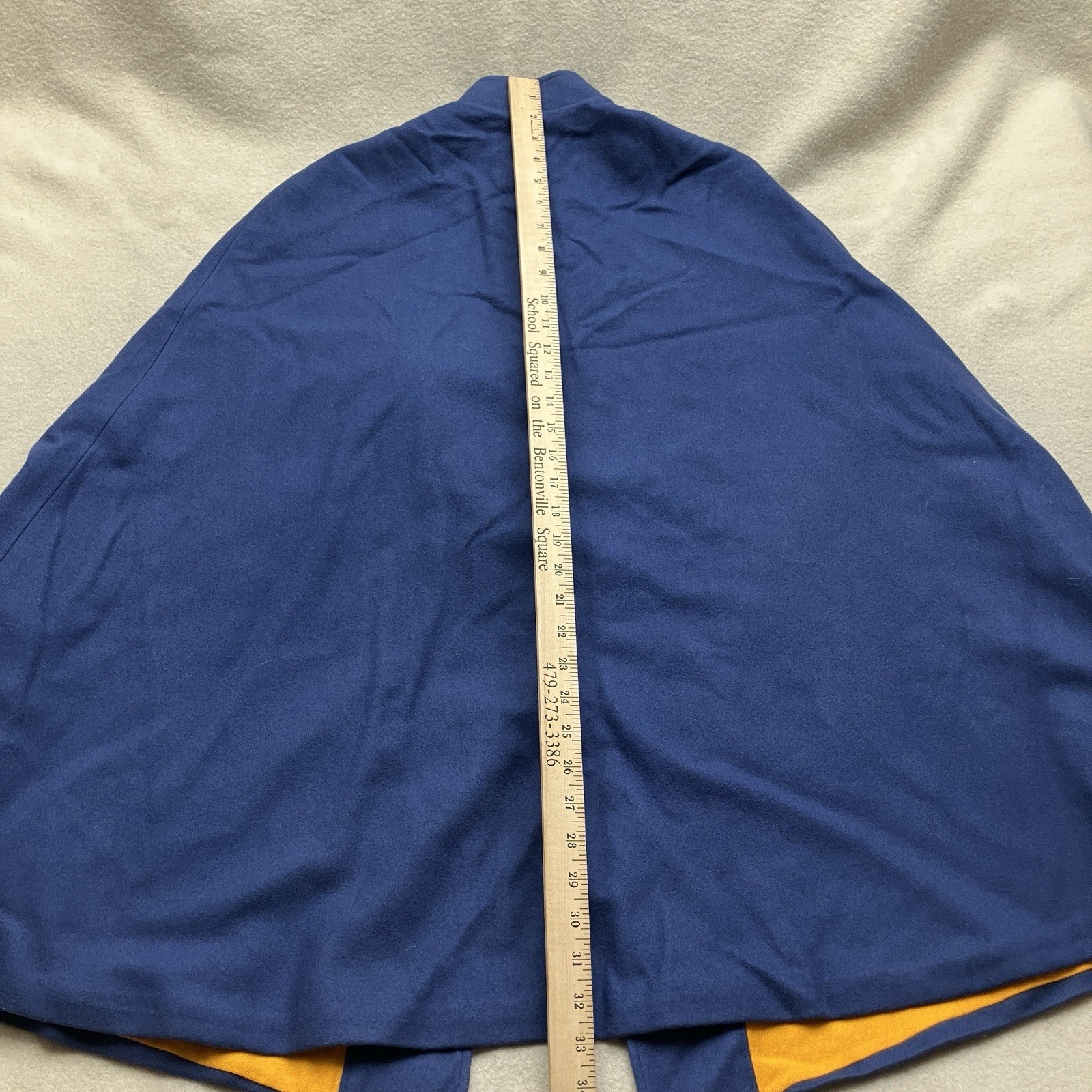 Vintage 40s WW2 Blue Yellow Wool Nurses Cape S.N.A MARVIN NEITZEL Size M