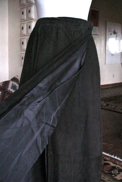 Vintage DONNA KARAN Brown Goat Suede Skirt Size 4 Maxi Wrap 1980’s France