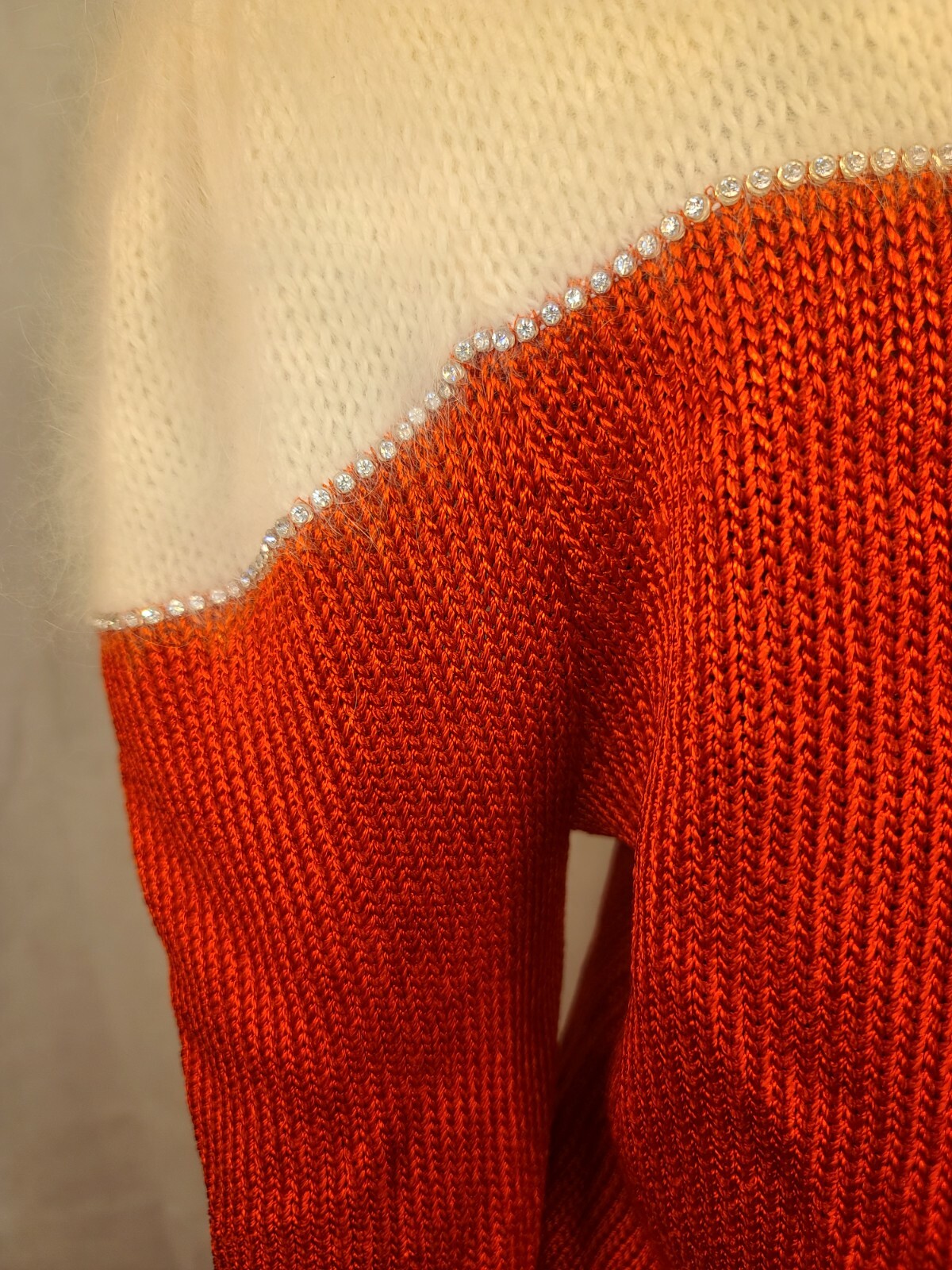Vintage Elizabeth New York Skirt Top Sweater Set red and white Outfit