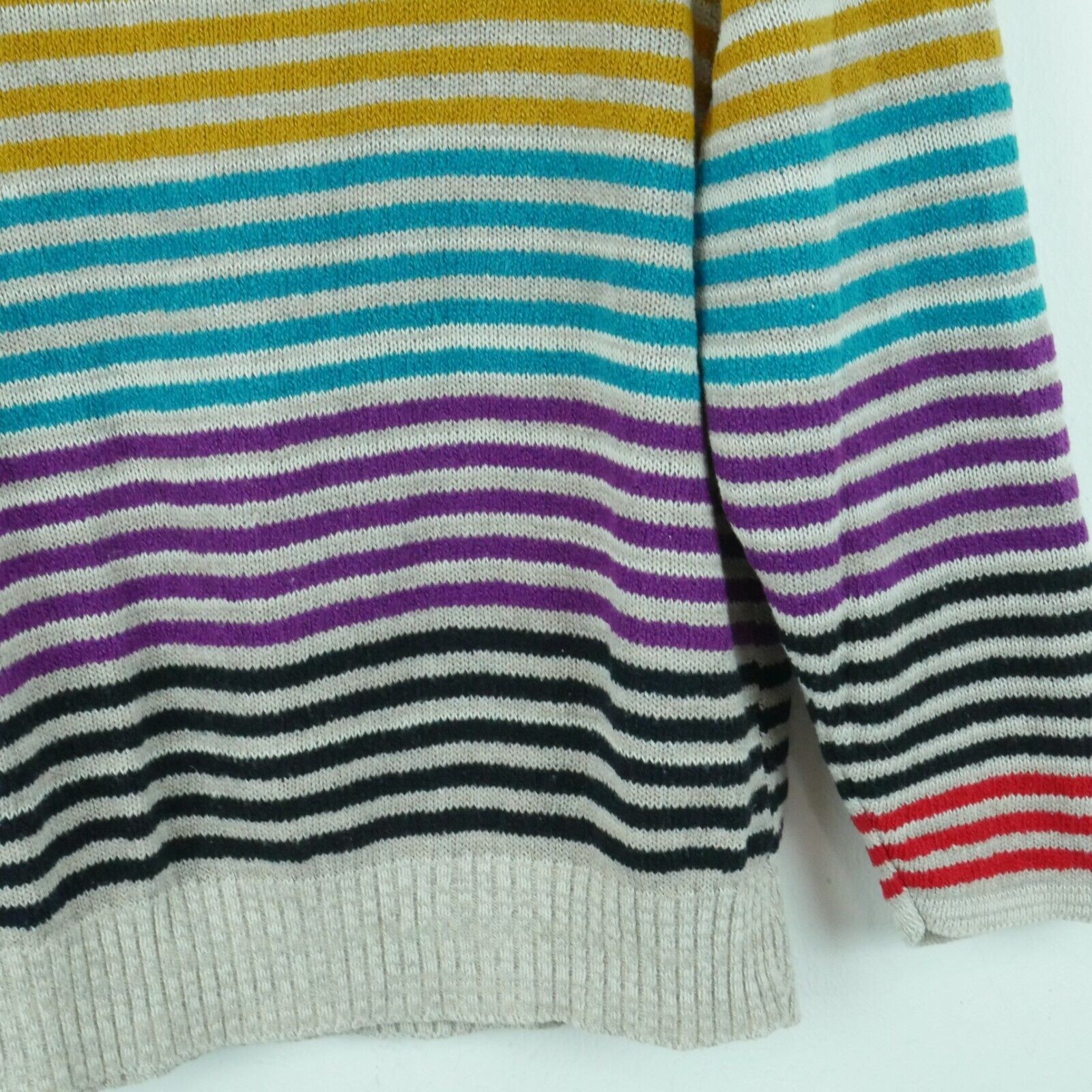 Vintage Rainbow Sweater Quirky Twee Pride Multicolor Stripe Crop 70s Medium