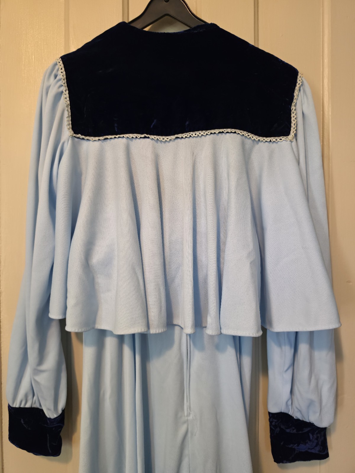 Vintage Montgomery Ward Rayon Velvet Blue 2 Piece Dress – See Tag For Size