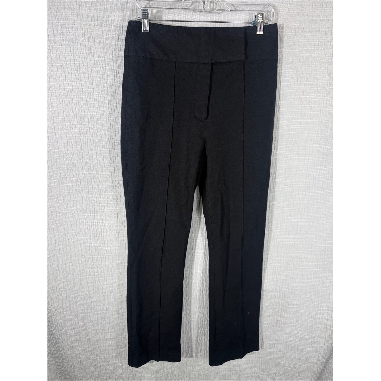 Veronica Beard | Black Tailored Jupiter Cotton-Blend Cropped Pintuck Pants Sz 8