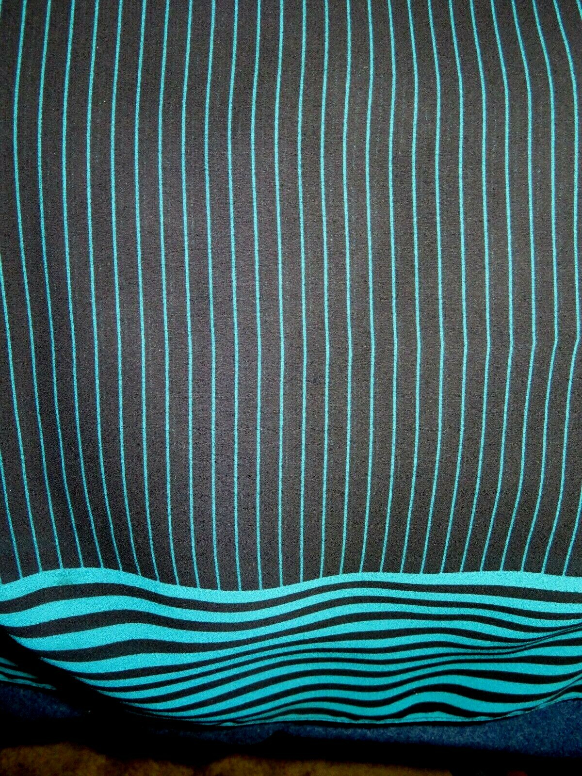 Ladies Vtg BILLY JACK Sheer BLACK STRIPED DRESS ¾ Sleeve Belt Size 11/12 EVC