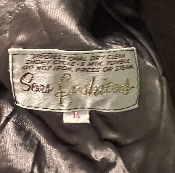 Vintage 1960s Sears Fashions Gray Faux Fur Cape Shawl Coat Brocade Lined Size L