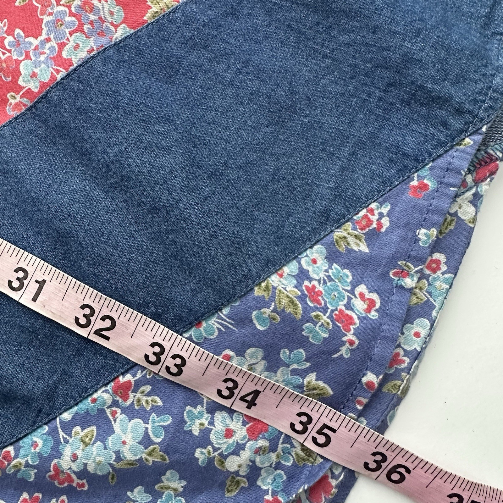 Vintage Crazy Horse Liz Claiborne Patchwork Maxi Skirt Size 14 Floral Cotton