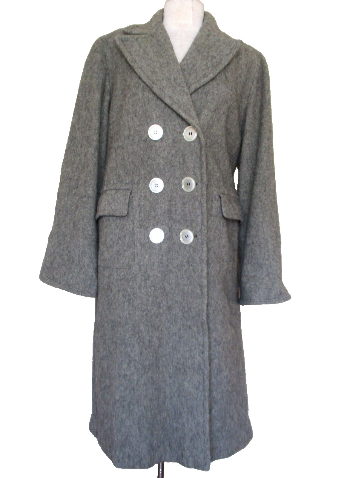 Vintage Chippewa Woolen Mills Coat Large Women Gray Wool Double Breasted