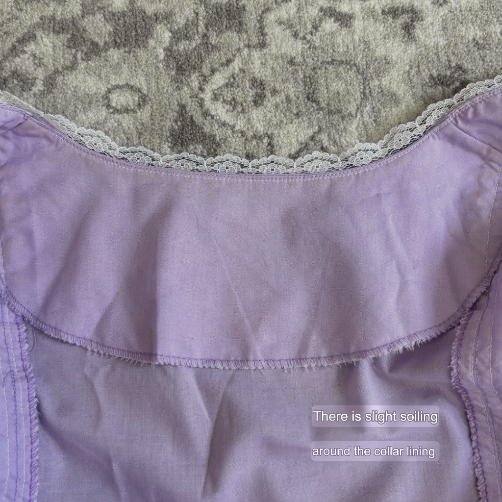 Vintage Lavender Lace Blouse Puff Sleeve Romantic Cottagecore Prairie Top