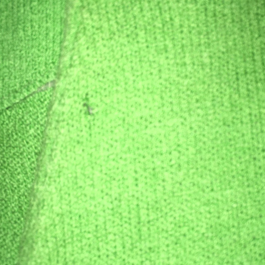 Vintage St. John by Marie Gray Knit Green Dress Puff Sleeves Size 8 1980s V-neck