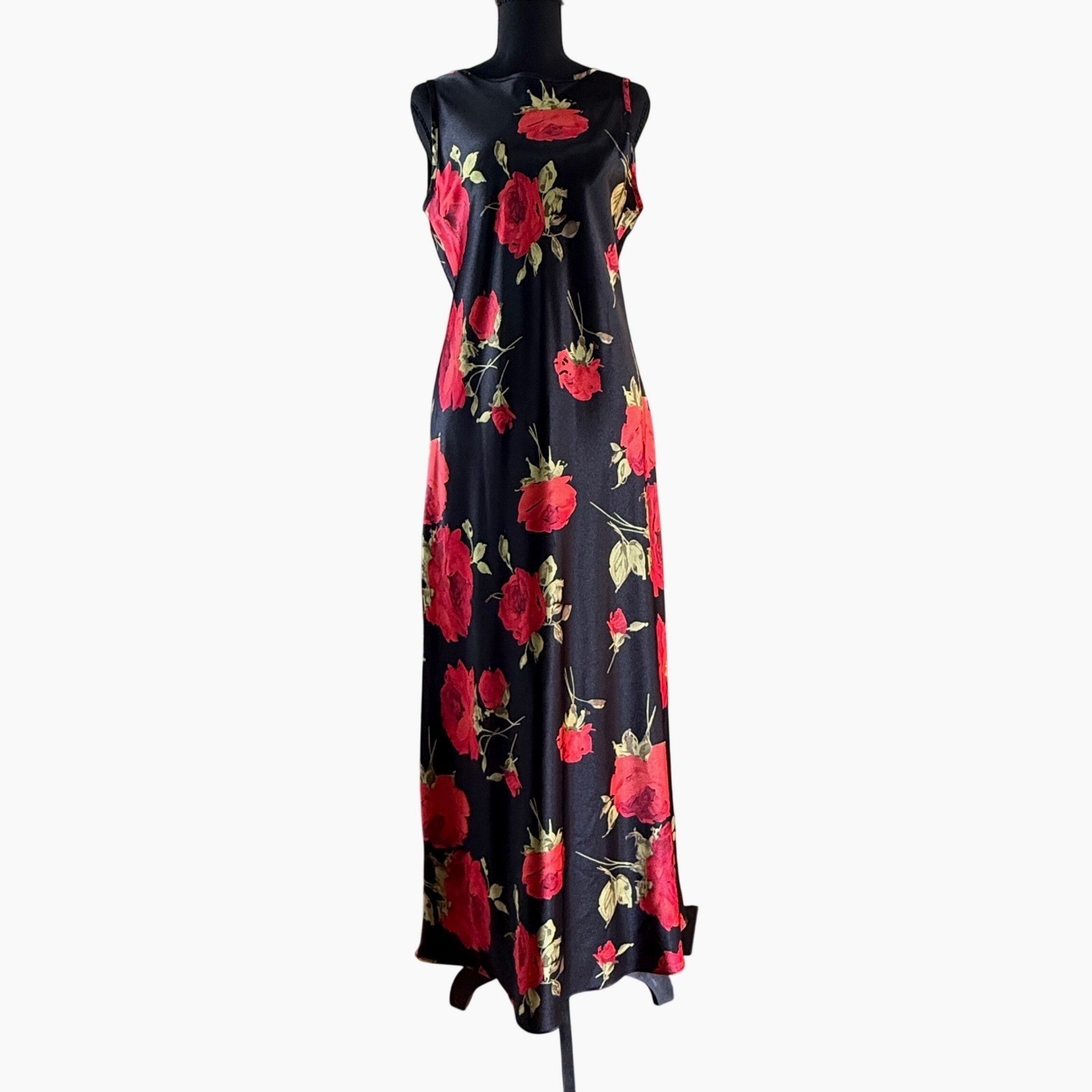 Vintage Alyn Paige Womens Dark Floral Whimsigoth Maxi Dress Fairy Size 7/8 Y2k