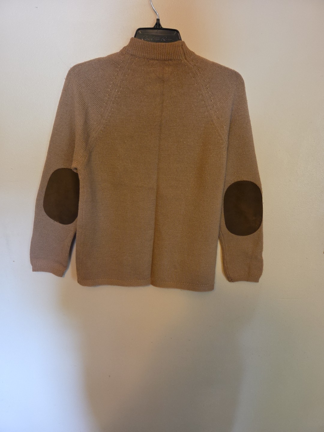 Vintage 1950s 60s LOFTIES Sweater Suede Trim Elbow Patches Cardigan Buttons