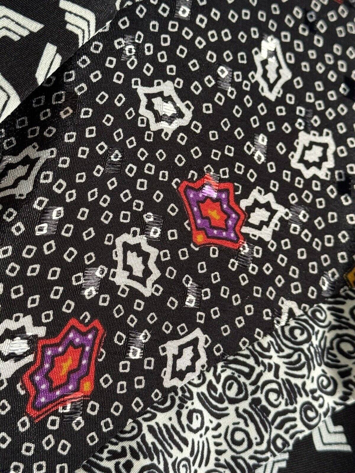VTG Susan Freis Womens Large Smocked Waist Dress Mixed Print Puff Sleeve Cottage