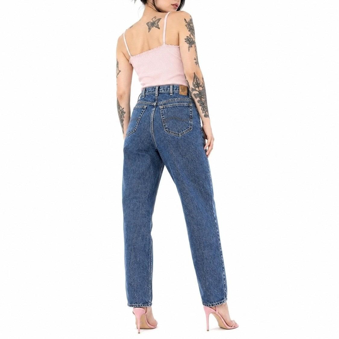 Vintage High Waist Lee Jeans Womens 12 High Rise Tapered Straight Leg Denim