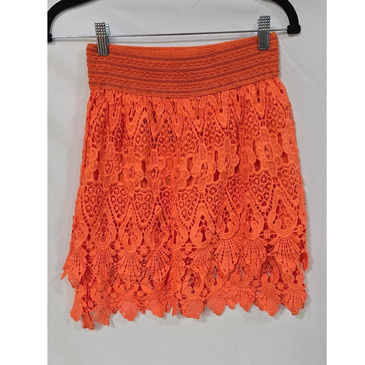 Romeo & Juliet Country women S skirt orange laced boho hippie western ethereal