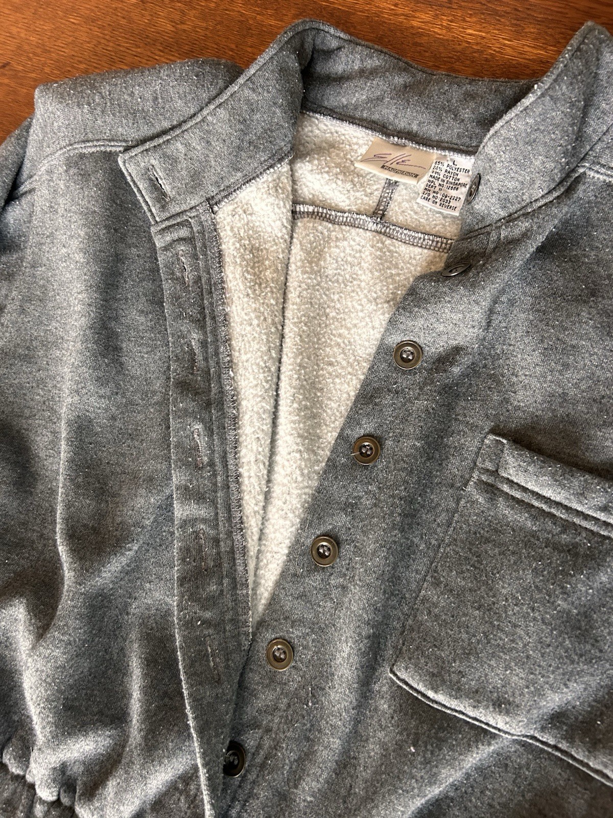 Vintage Elle Macpherson jumpsuit one peice gray sweat outfit romper athleisure L