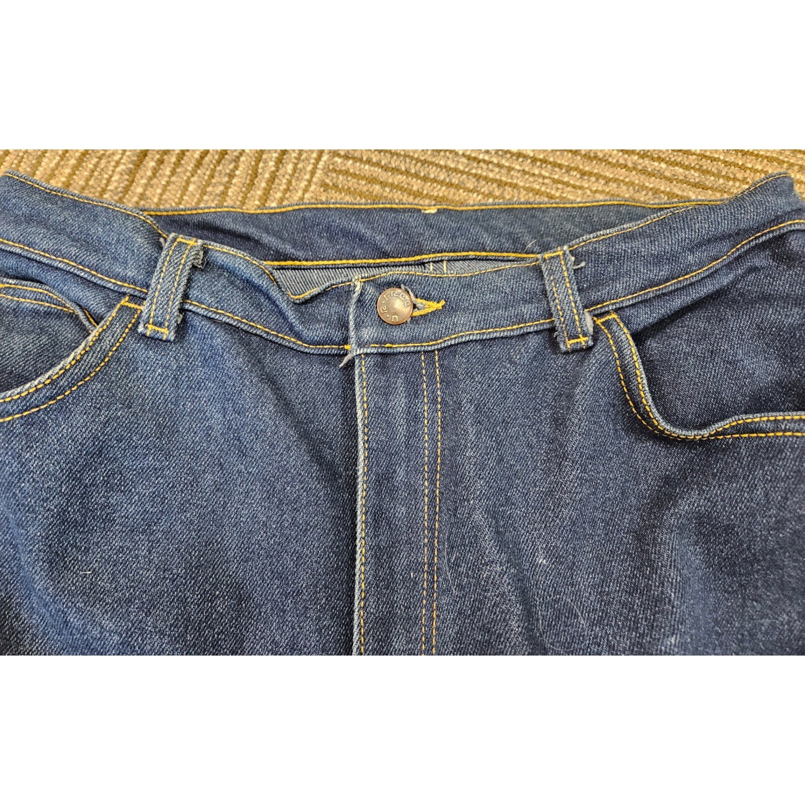 Vintage 70s U-R-Free High Waisted Wide Leg Dark Wash Made in USA Women size 14