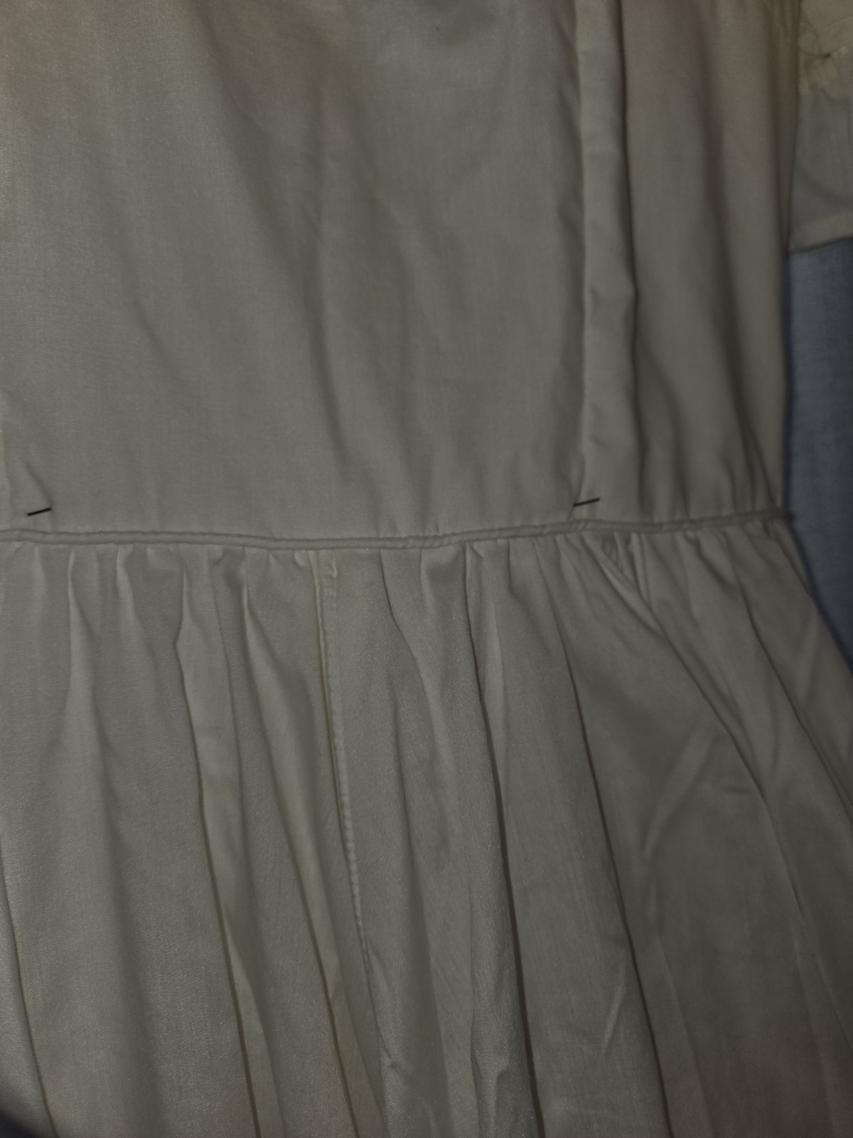 Sassy Stitchin’ White Fit & Flare Dress Short Puff Sleeves Ruffle Hem