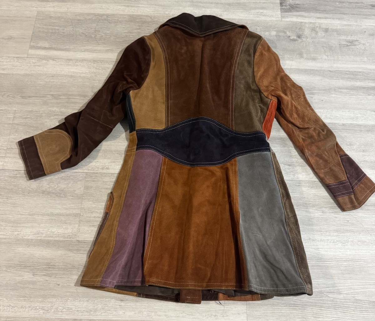 Vintage Gassy Jack Patchwork Suede Jacket Small Brown Orange Coat 70s Vancouver