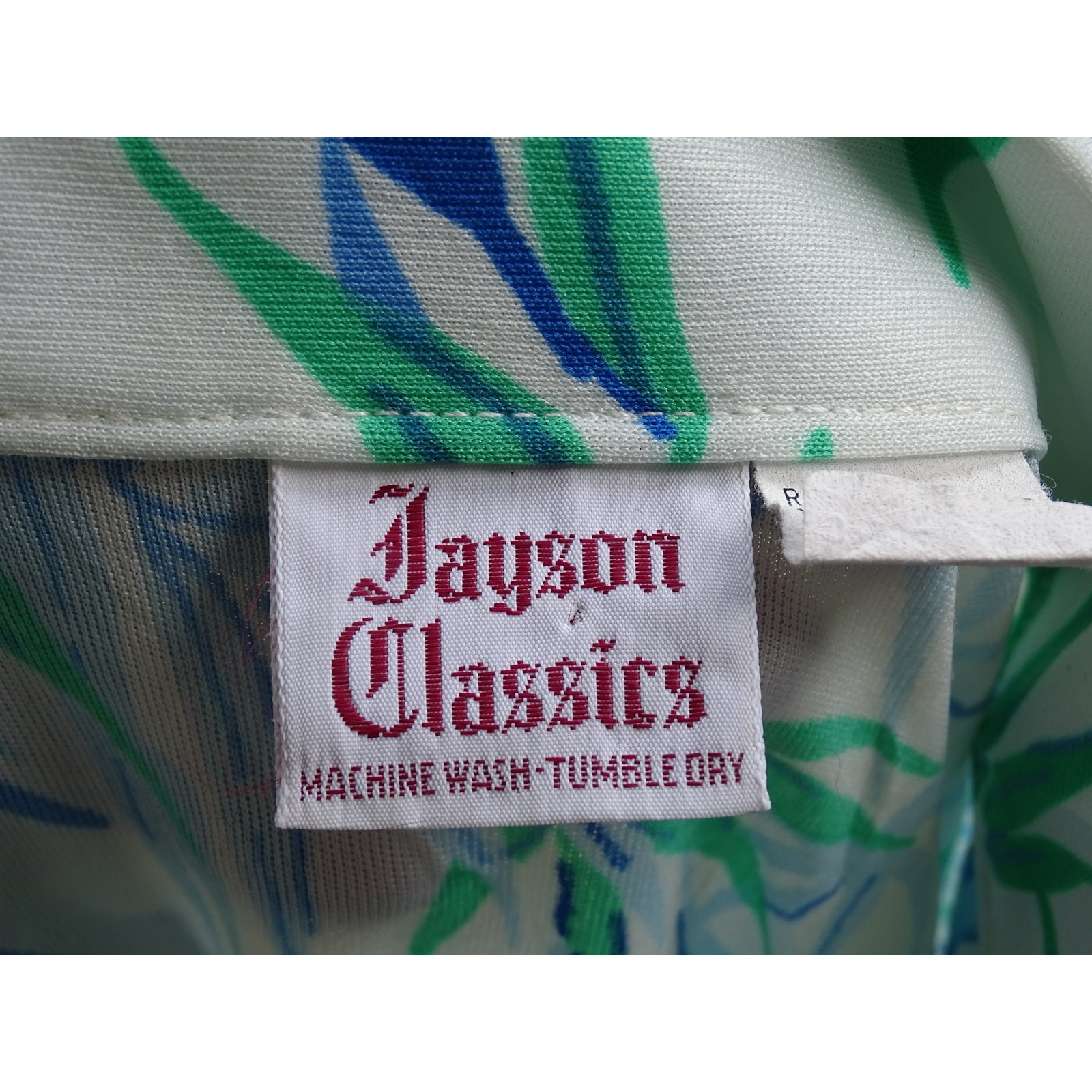 Vintage 70s Jayson Classics Bamboo Botanical Print Shirt Womens Medium Hawaiian