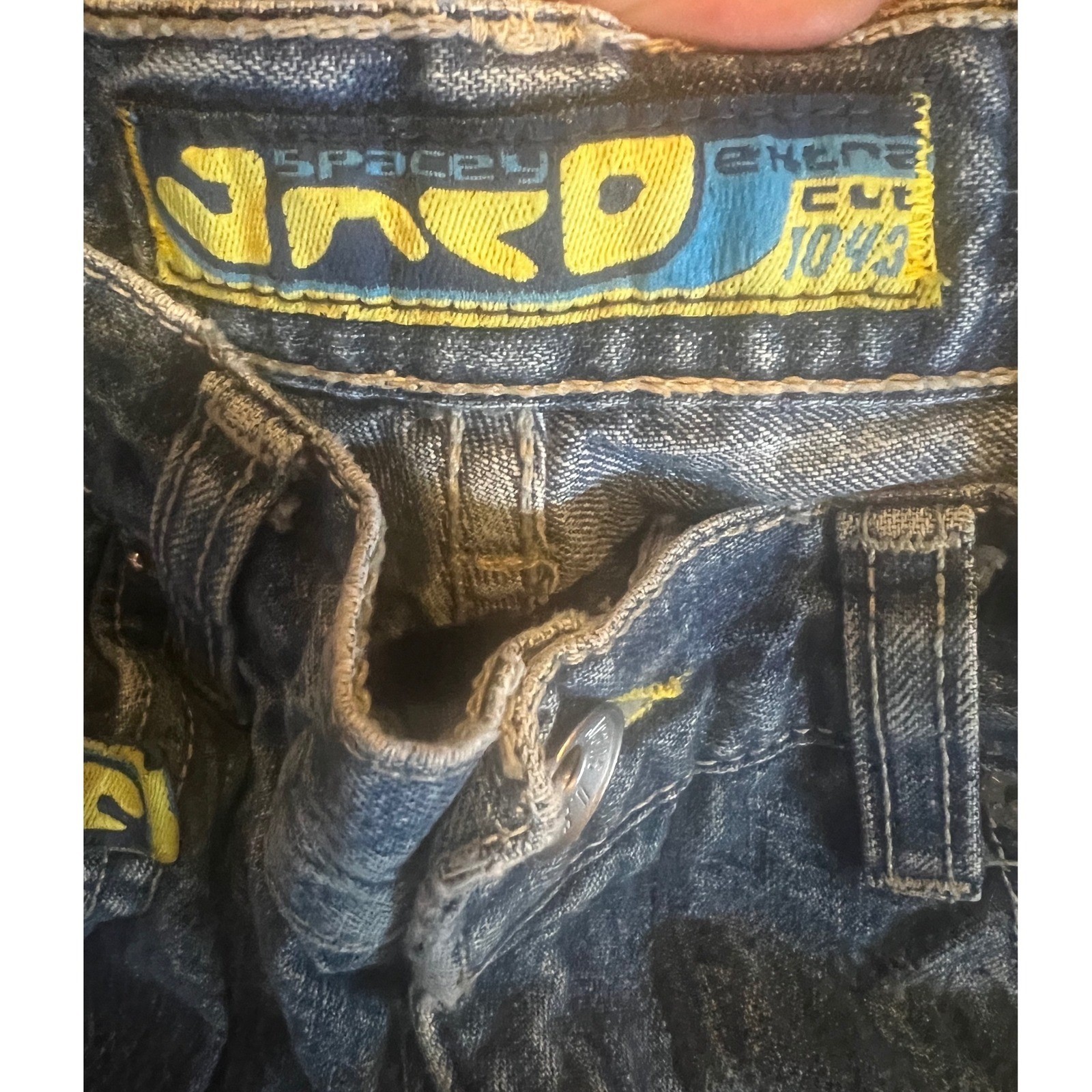 Y2K JNCO Girlie Stuff Spacey Wide Leg Jeans Baggy Skater Patch USA size 1