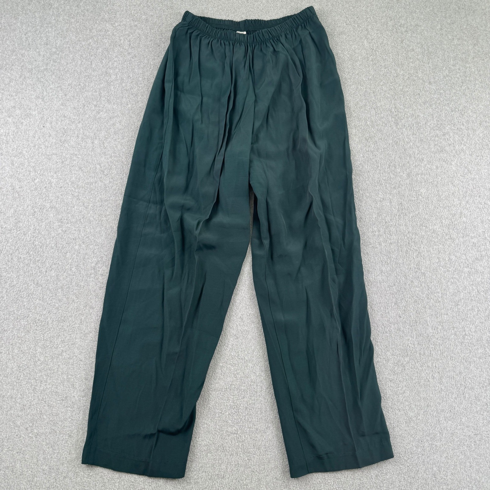 Vintage 90s Reina Industries Pant Set Womens 16P Green Floral Blouse 2 Piece