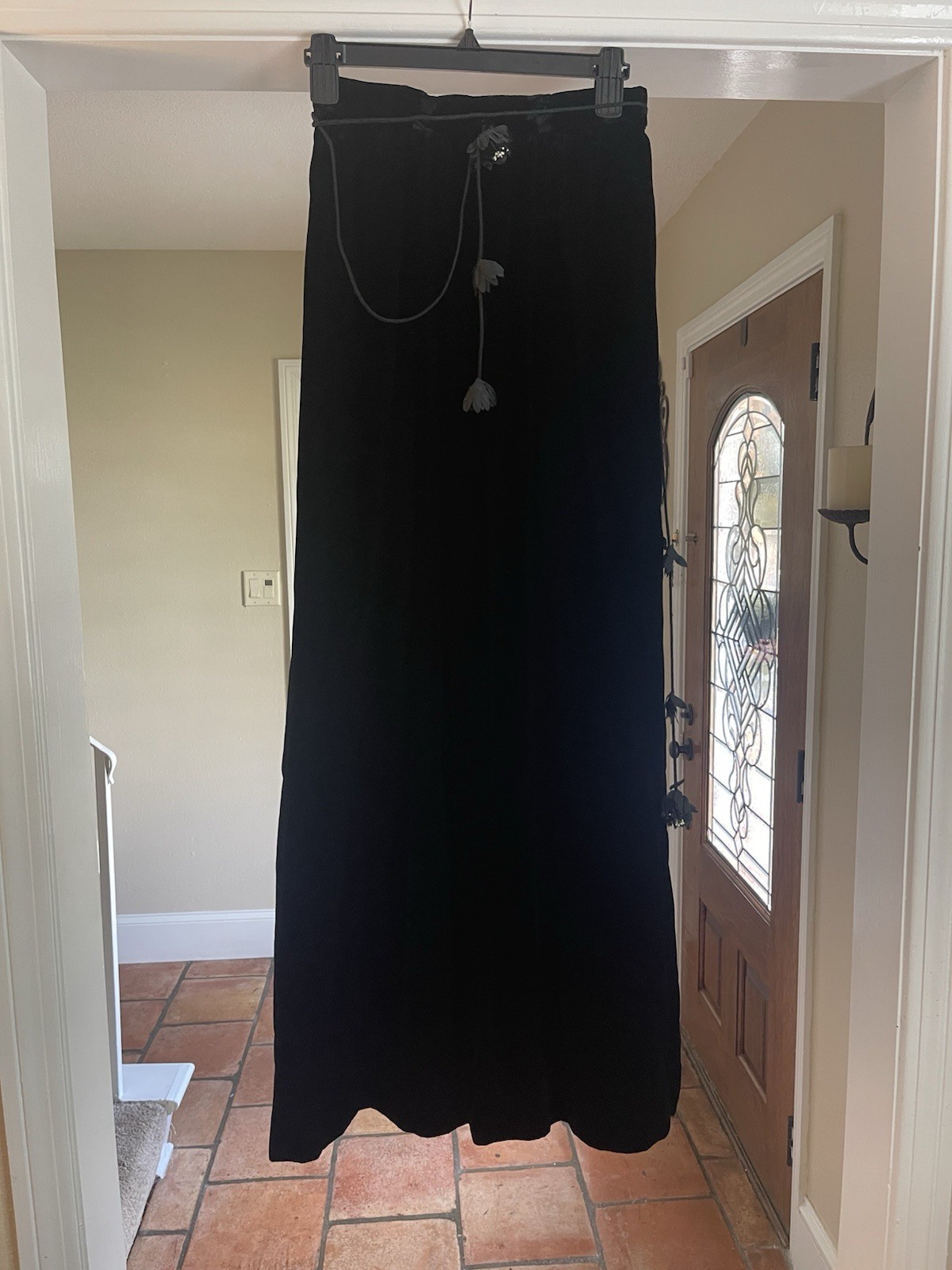 Lee Jordan New York Vintage Black Velvet Maxi Skirt 1960s Sized 8 24in Waist