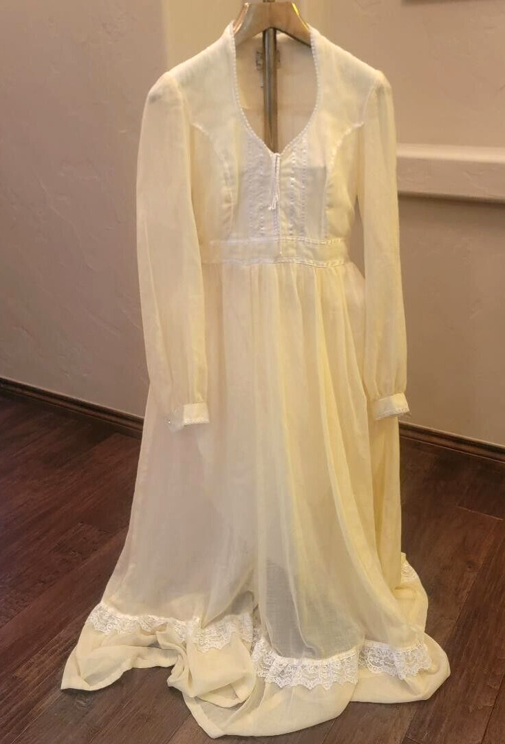 Gunne Sax Romantic Renaissance Bridal Collection Maxi Dress Vintage SZ 13 FLAWS