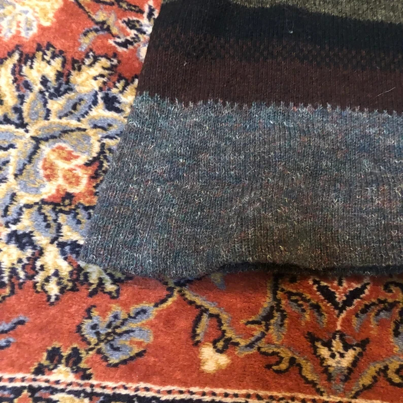 Vintage M Angela McCorqasdah Pullover Sweater Hand Frame Knitted Geometric