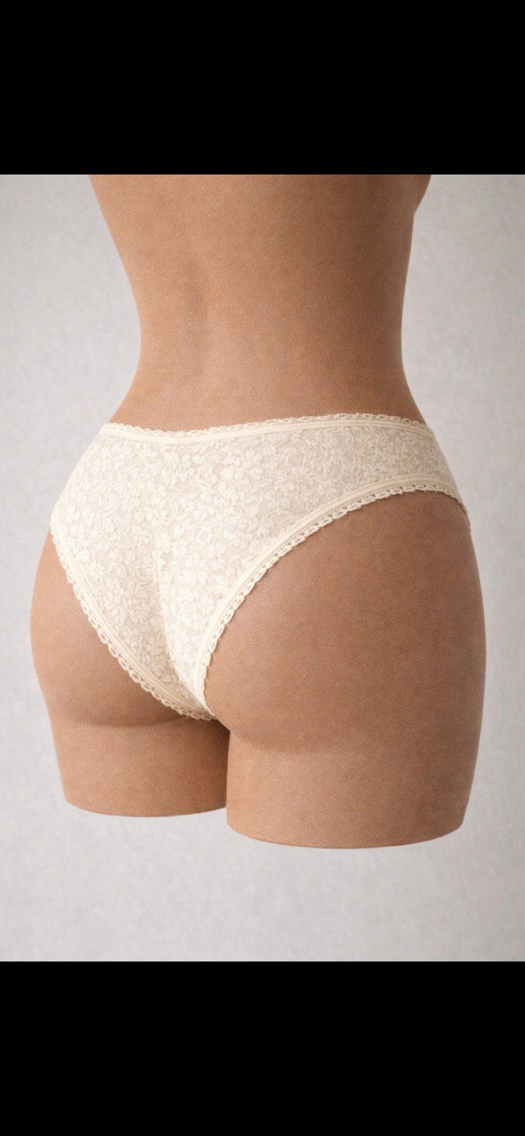 Vintage MYONNE Lace Panties Sz5 French Cut Cream Made USA Cotton Gusset 1980s/90