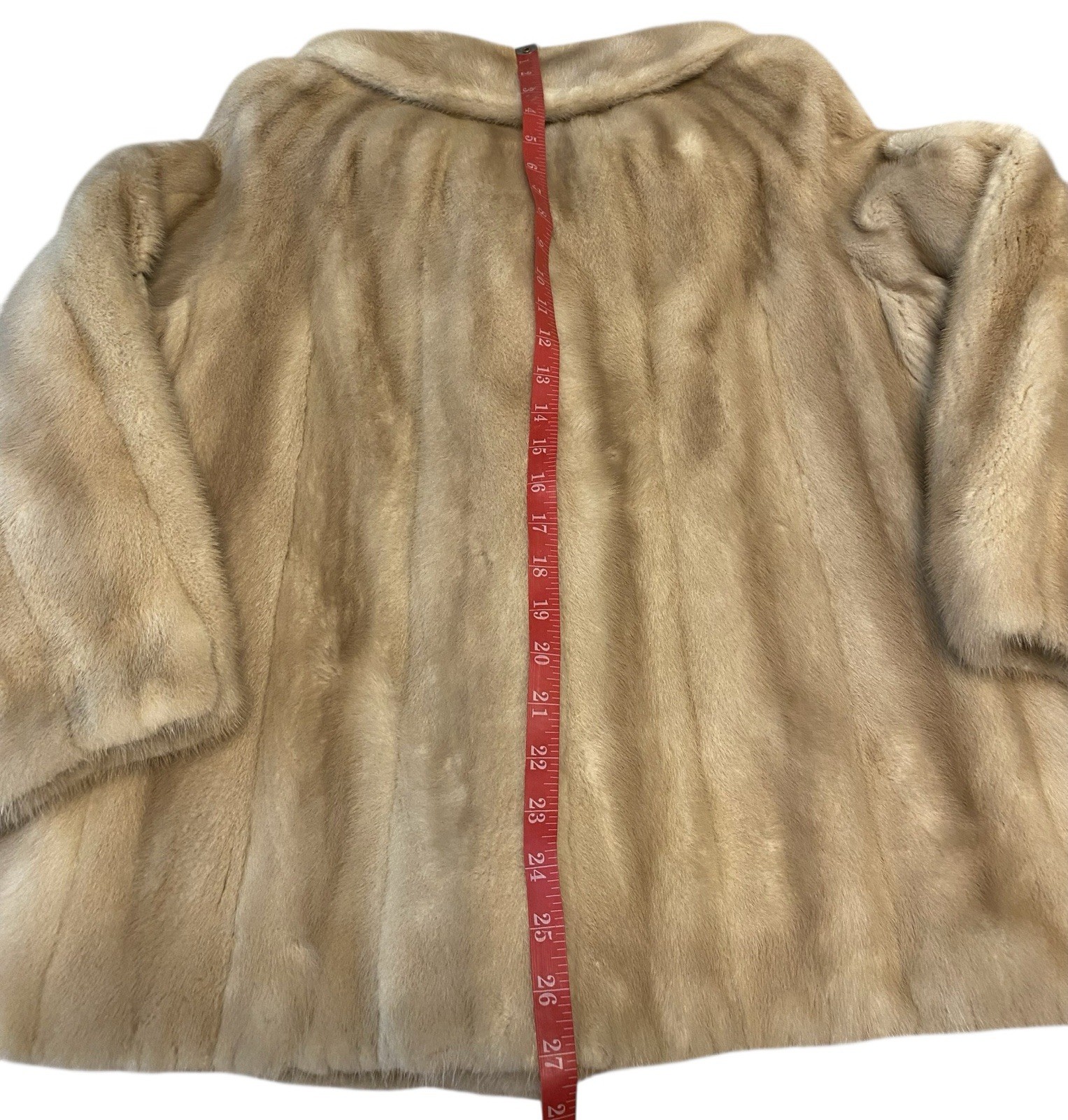 VTG 26” Natural Tourmaline Mink Fur Swing Coat Women’s Sz S/M Montaldos